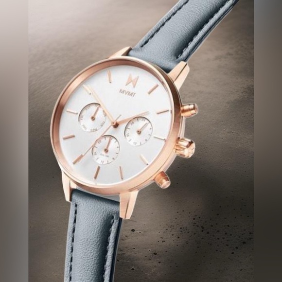 MVMT Nova Dorado FC01-RGGR Women's Watch Rose Gold / Grey Leather - Picture 3 of 9